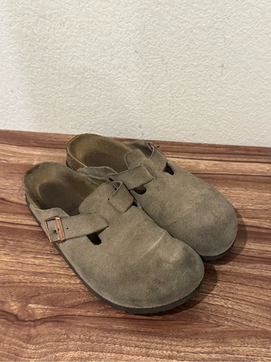Birkenstock Shoes - Used Birkenstock Boston Soft Footbed Suede Leather - Color Taupe Size 11 Narrow